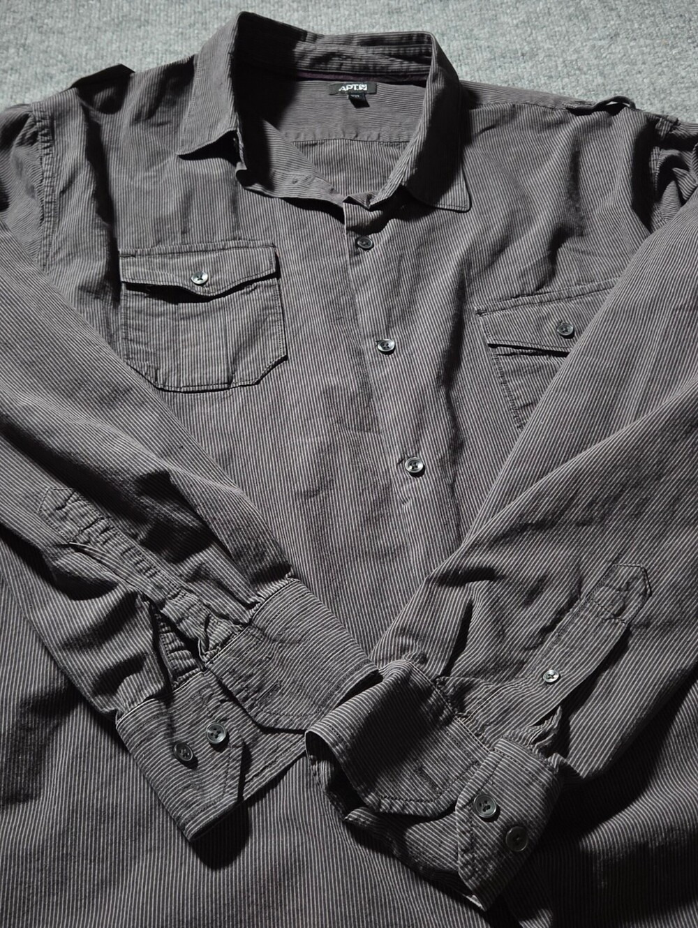 APT. 9 Men's XXL Gray Cotton Button-Up Shirt